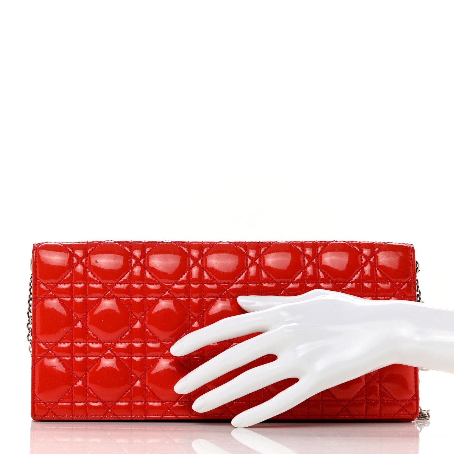 Patent Cannage Lady Dior Convertible Clutch Red