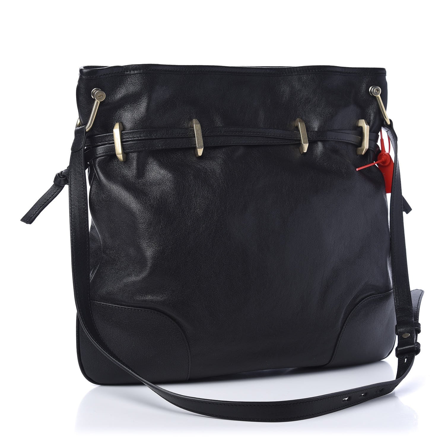 Gucci Sakai Calfskin Horsebit 1955 Cinch Top Messenger Bag Black 3 of 12