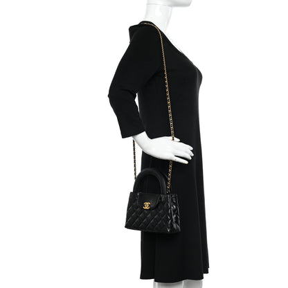 Chanel Shiny Aged Calfskin Quilted Nano Kelly Shopper Black 2 of 11