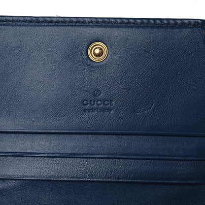 Gucci Calfskin Matelasse GucciGhost GG Marmont Card Case Blue Agata Hibiscus Red 6 of 19