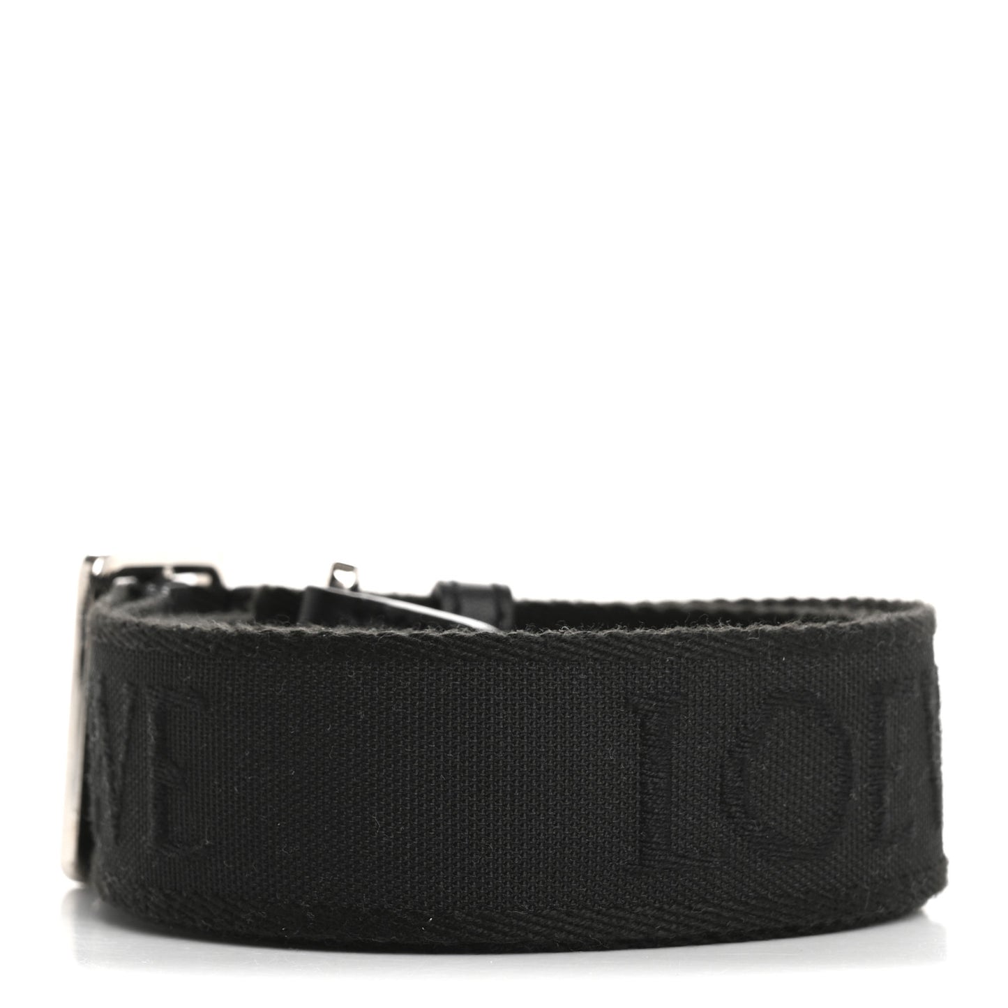 Calfskin Jacquard Webbing Anagram Strap Black