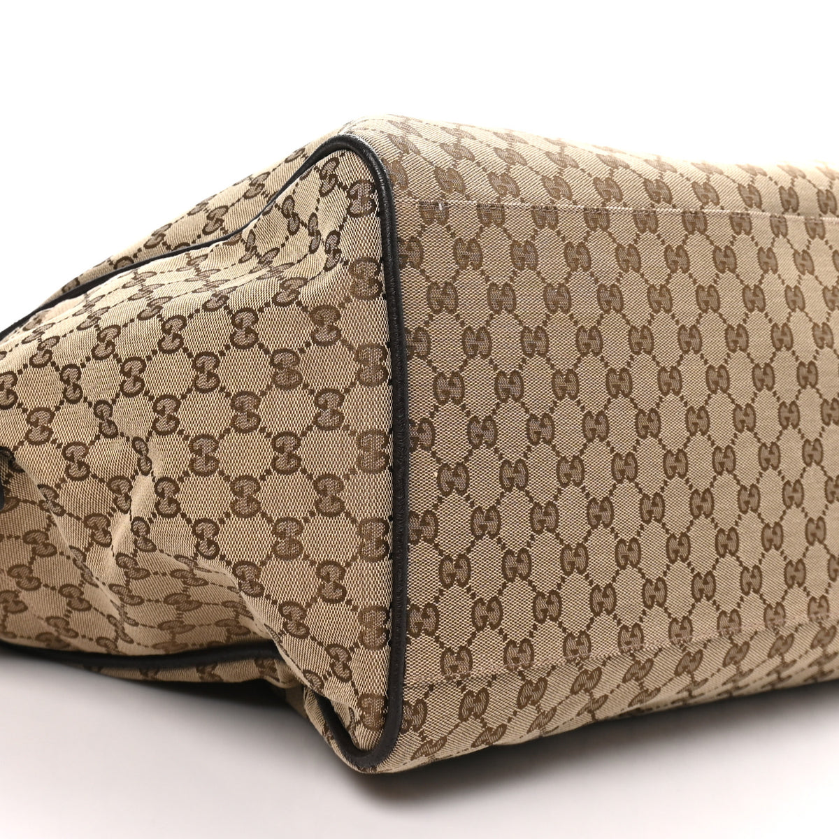 GG Monogram Web Large Collapsible Carry On Duffle Beige Brown