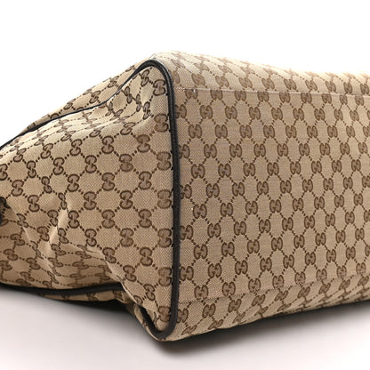 Gucci GG Monogram Web Large Collapsible Carry On Duffle Beige Brown 8 of 9