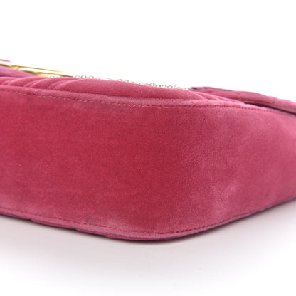 Gucci Velvet Matelasse Blind for Love Embroidered Medium GG Marmont Shoulder Bag Light Raspberry Rose Multicolor 9 of 10