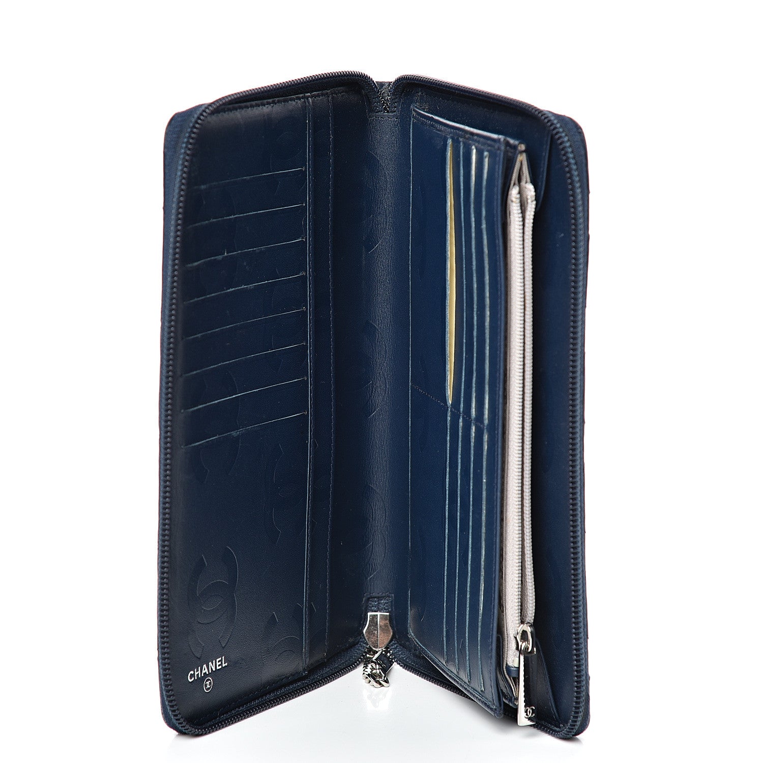 Chanel Calfskin Cambon Zip Around Organizer Wallet Navy 4 of 17