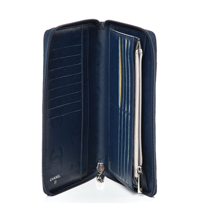 Chanel Calfskin Cambon Zip Around Organizer Wallet Navy 4 of 17