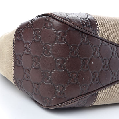 Gucci Canvas Guccissima Wooden Handle Shoulder Bag Brown 9 of 12