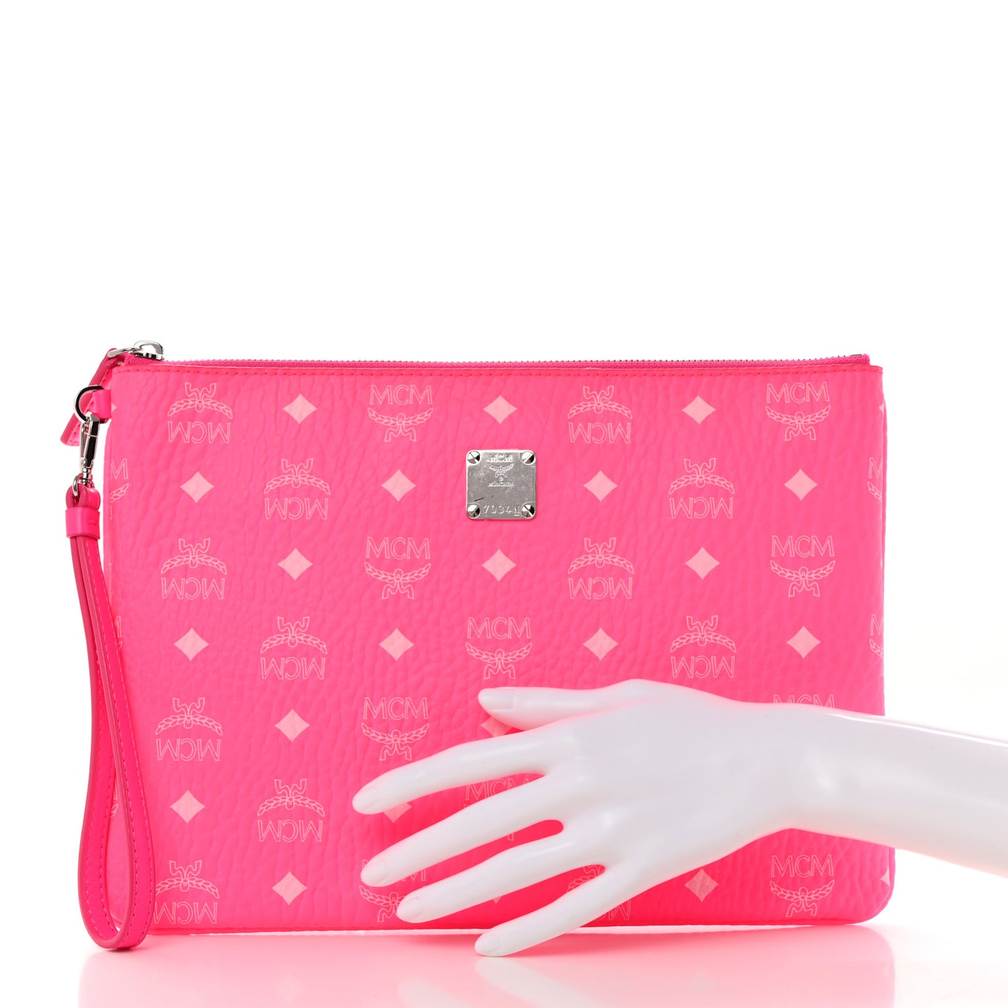 Visetos Wristlet Zip Pouch Neon Pink