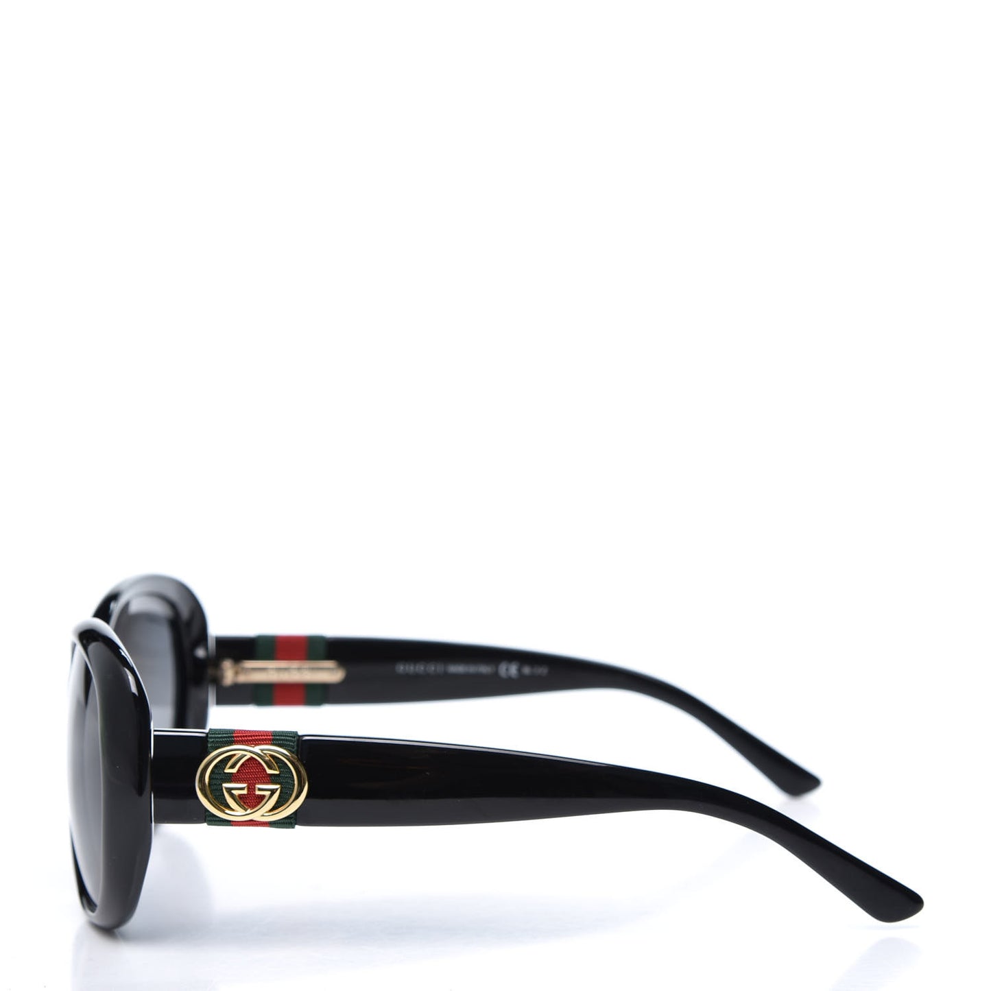 Acetate Oversized Round Frame Web Sunglasses GG3644S Black