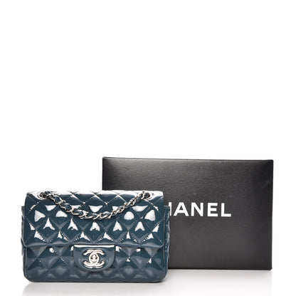 Chanel Patent Calfskin Quilted Mini Rectangular Flap Turquoise 8 of 8