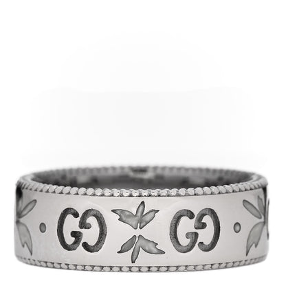 Gucci 18K White Gold Enamel Icon Blooms Ring 51 5.75 3 of 5