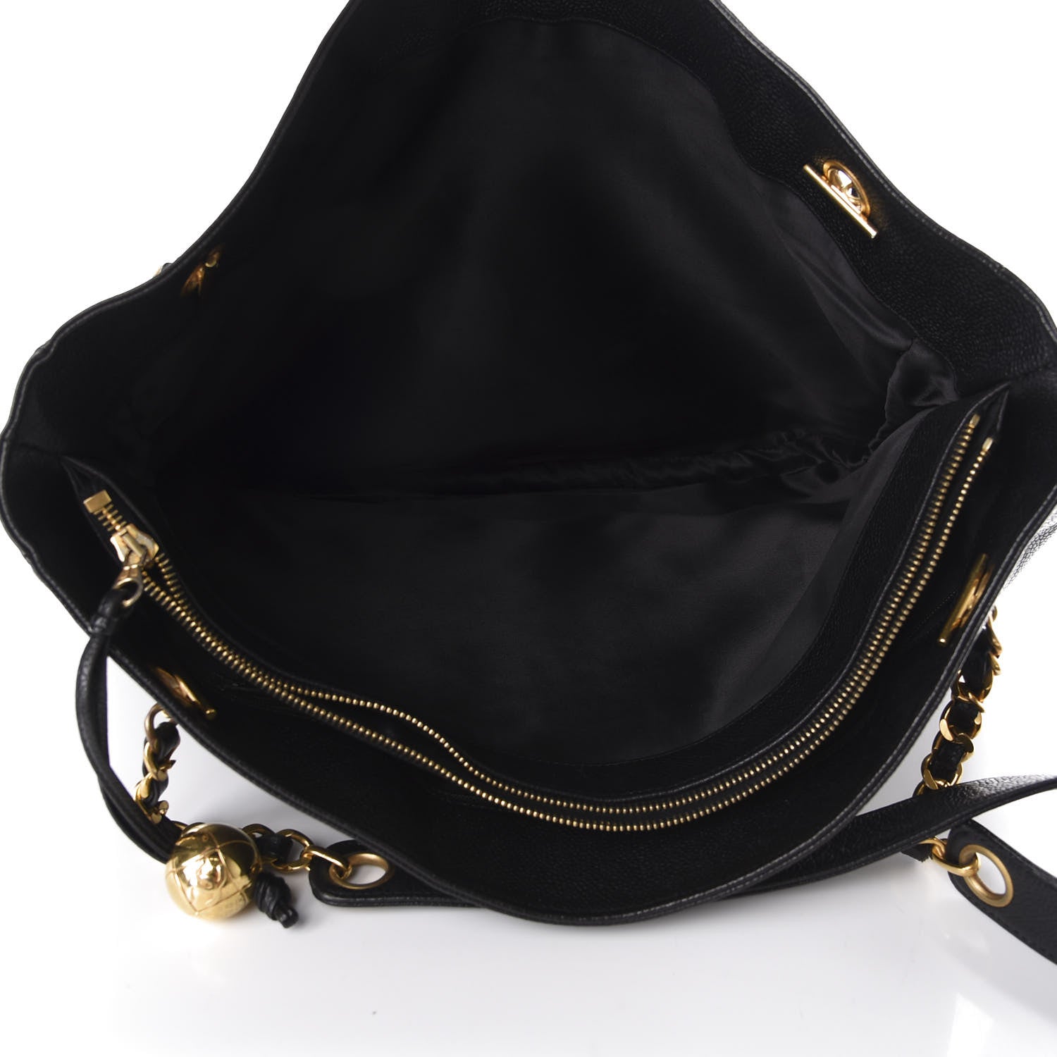 Chanel Caviar Large CC Shoulder Bag Black 5 of 13