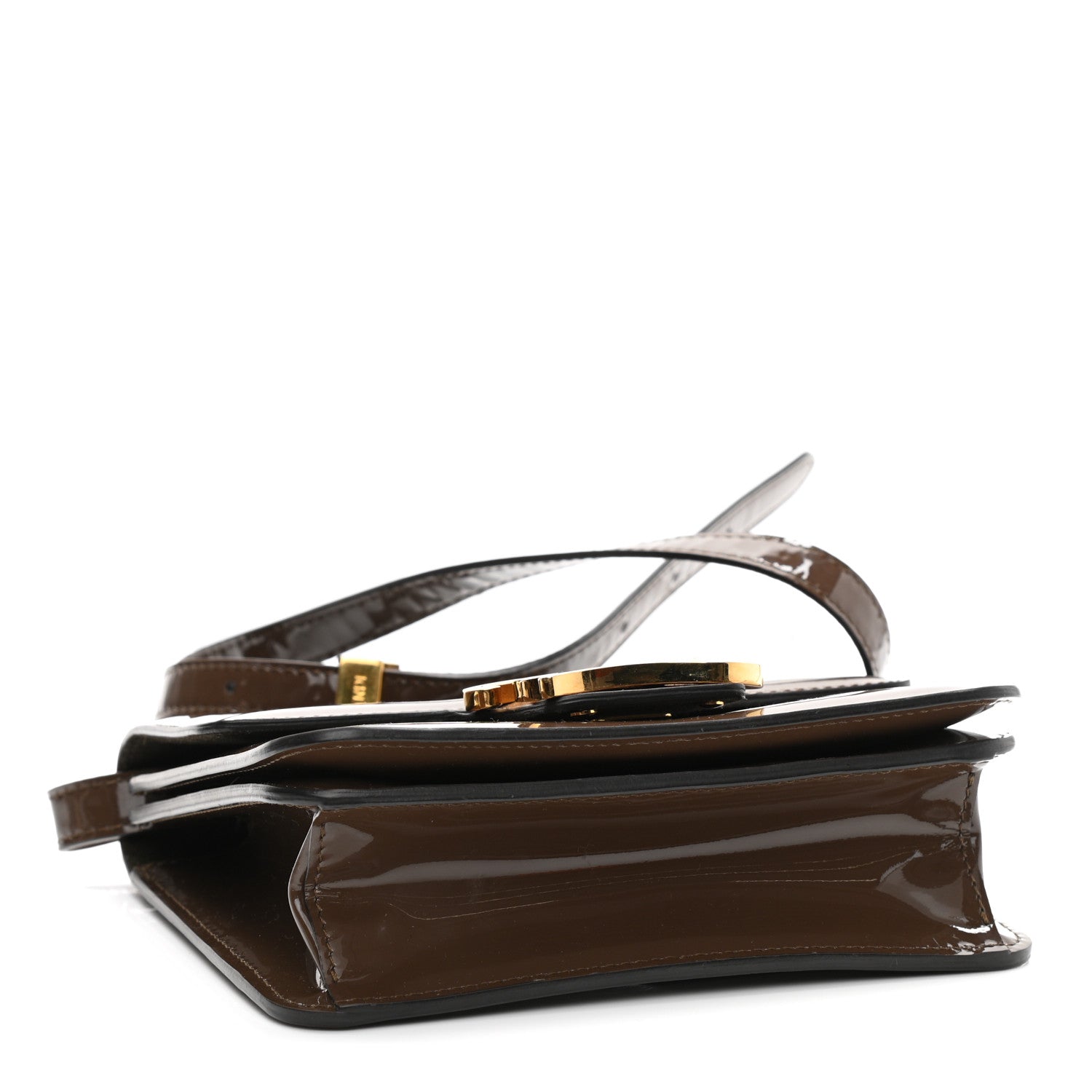 Fendi Vitello Vernice Mou Karligraphy Crossbody Bag Ebano 4 of 13