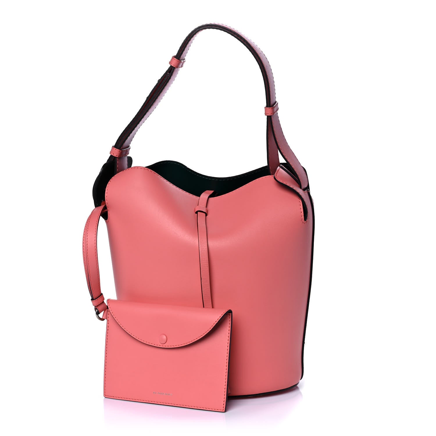 Burberry Supple Calfskin Medium Bucket Coral Pink 1 of 10