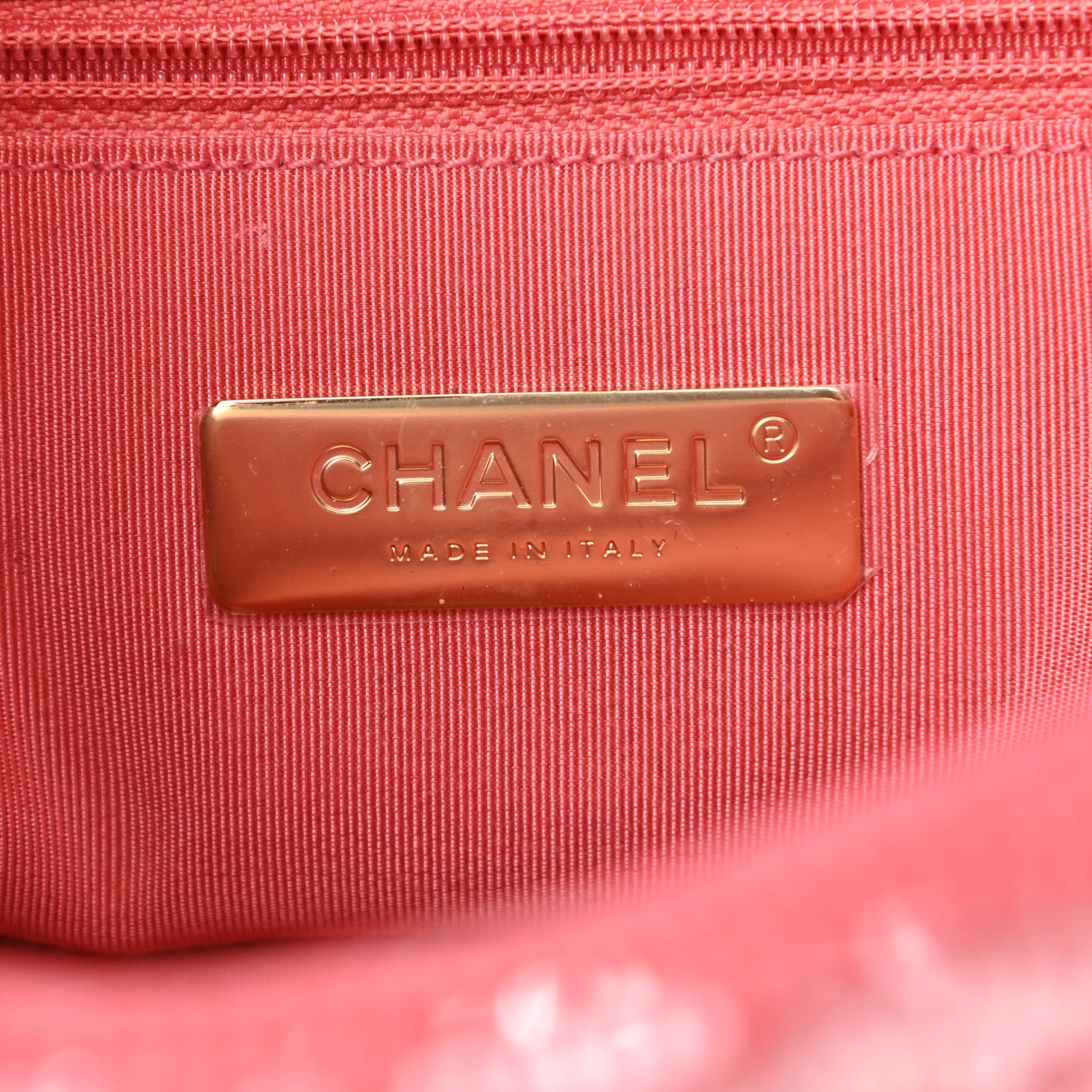 Chanel Sequin Quilted Medium Chanel 19 Flap Coral 6 of 11