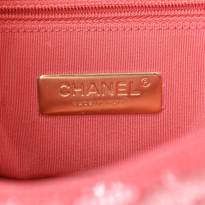 Chanel Sequin Quilted Medium Chanel 19 Flap Coral 6 of 11