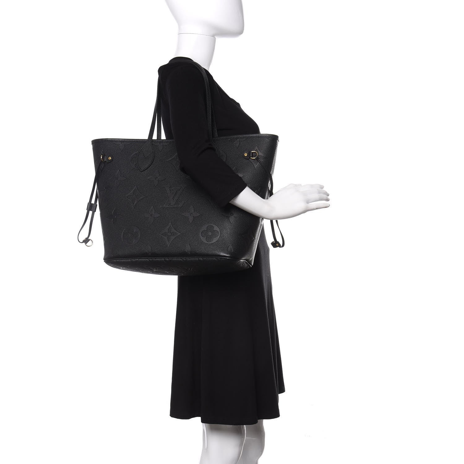 Louis Vuitton Empreinte Monogram Giant Neverfull MM Black 2 of 10