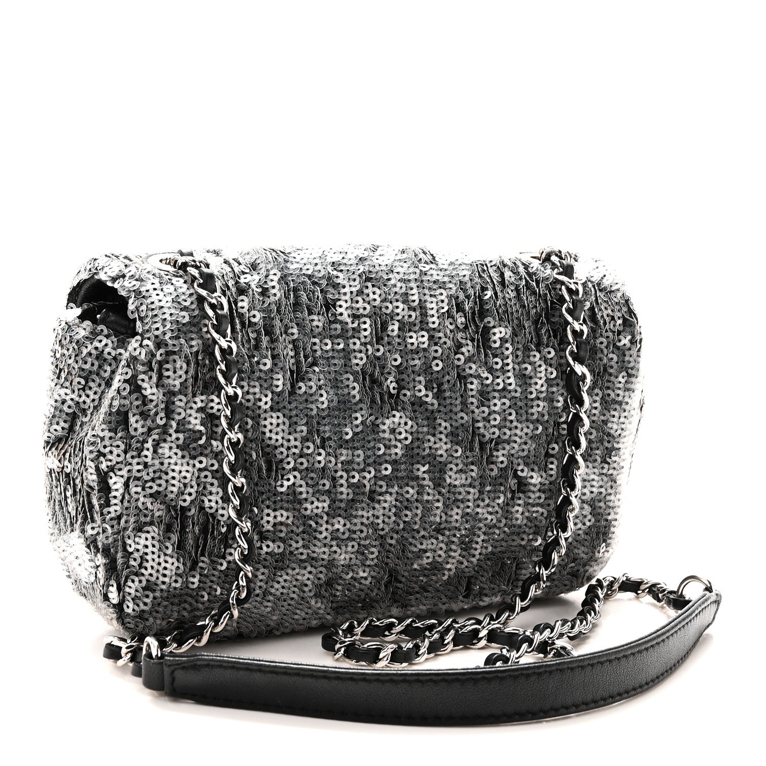 Chanel Sequin Mini Rectangular Single Flap Black 3 of 10