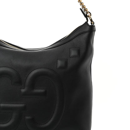 Gucci Apollo Calfskin GG Dadini Embroidered Chain Hobo Black 7 of 9