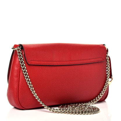 Gucci Pebbled Calfskin Medium Soho Flap Crossbody Vibrant Red 3 of 9