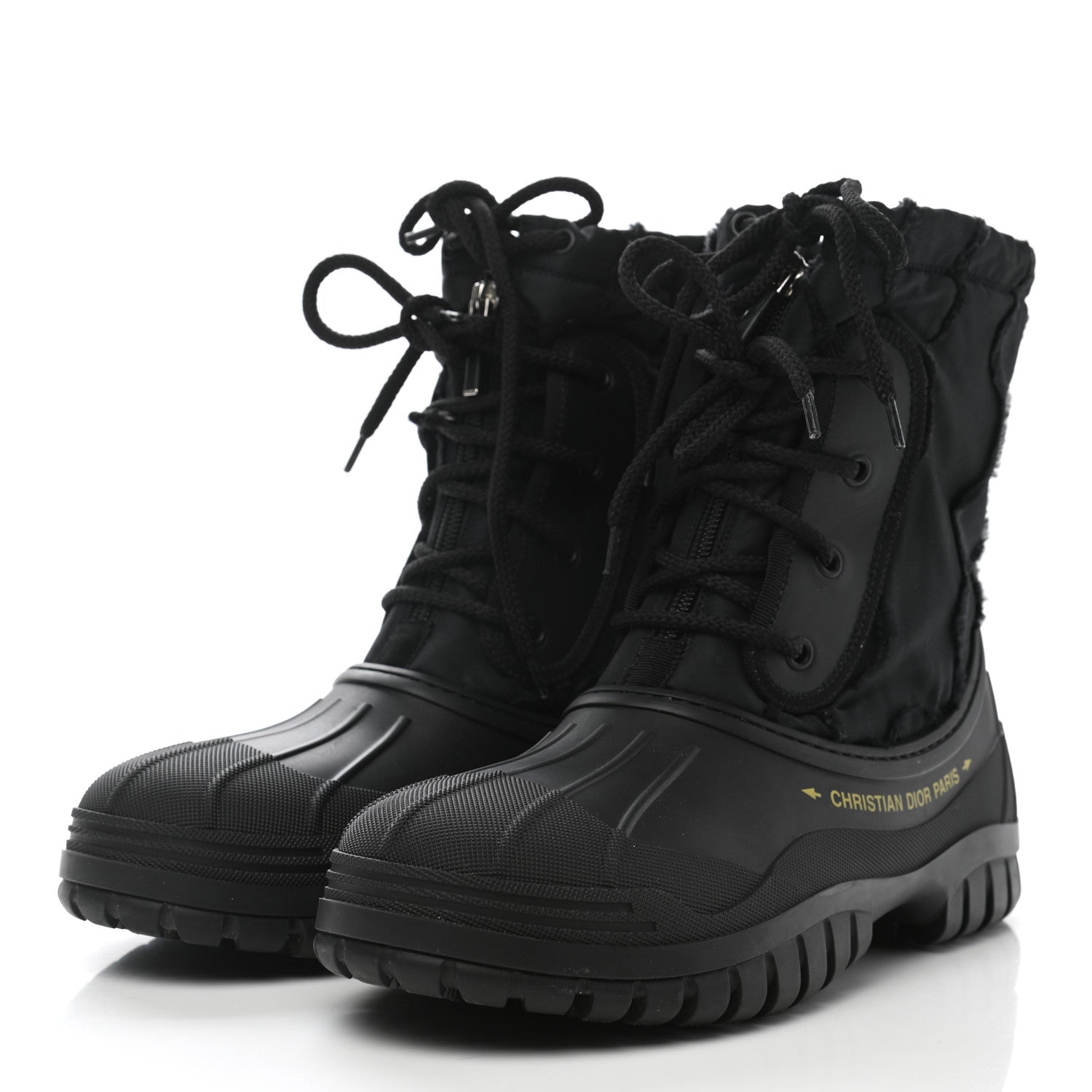 Christian Dior Rubber Nylon D-Venture 40 Boots Black 3 of 8