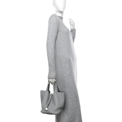 Hermes Taurillon Clemence Picotin Lock 22 MM Bleu Pale 2 of 11