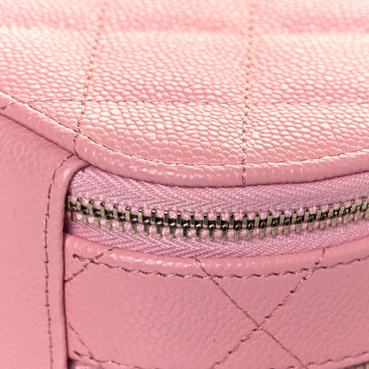 Chanel Caviar Quilted Round Handle With Care Vanity With Chain Pink 10 of 14