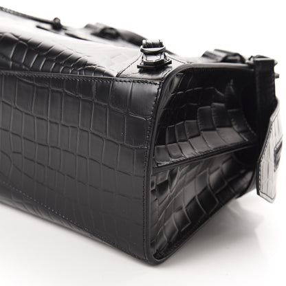 Balenciaga Semi Shiny Calfskin Crocodile Embossed Neo Classic Black Hardware S City Black 7 of 10