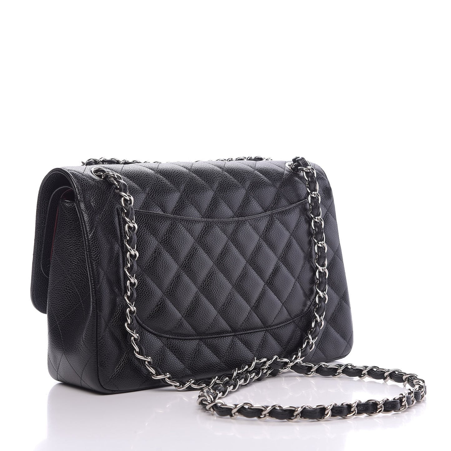 Caviar Quilted Jumbo Double Flap Black