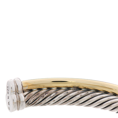 David Yurman Sterling Silver 18K Yellow Gold 5mm Crossover Cuff Bracelet 4 of 5