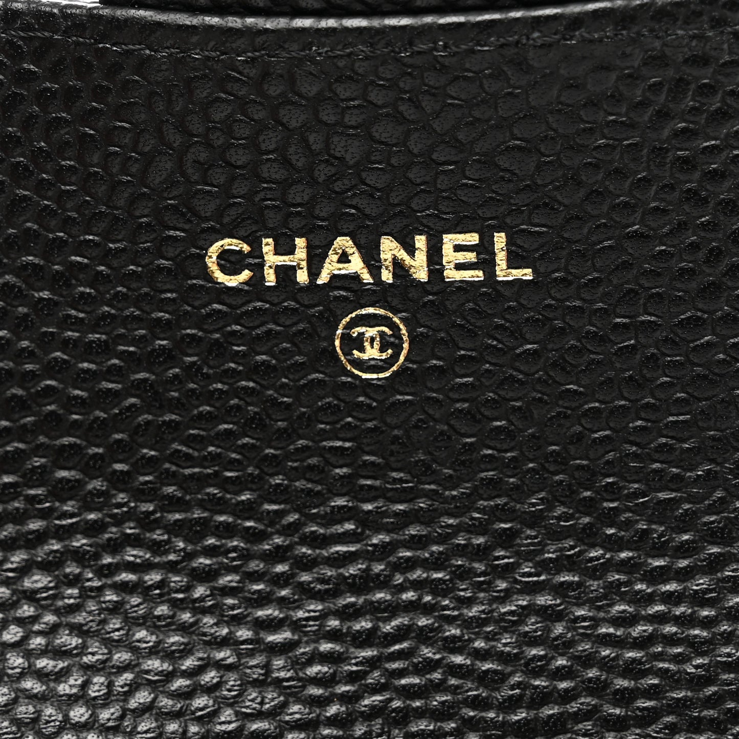Caviar Quilted Flap Card Holder Wallet Black