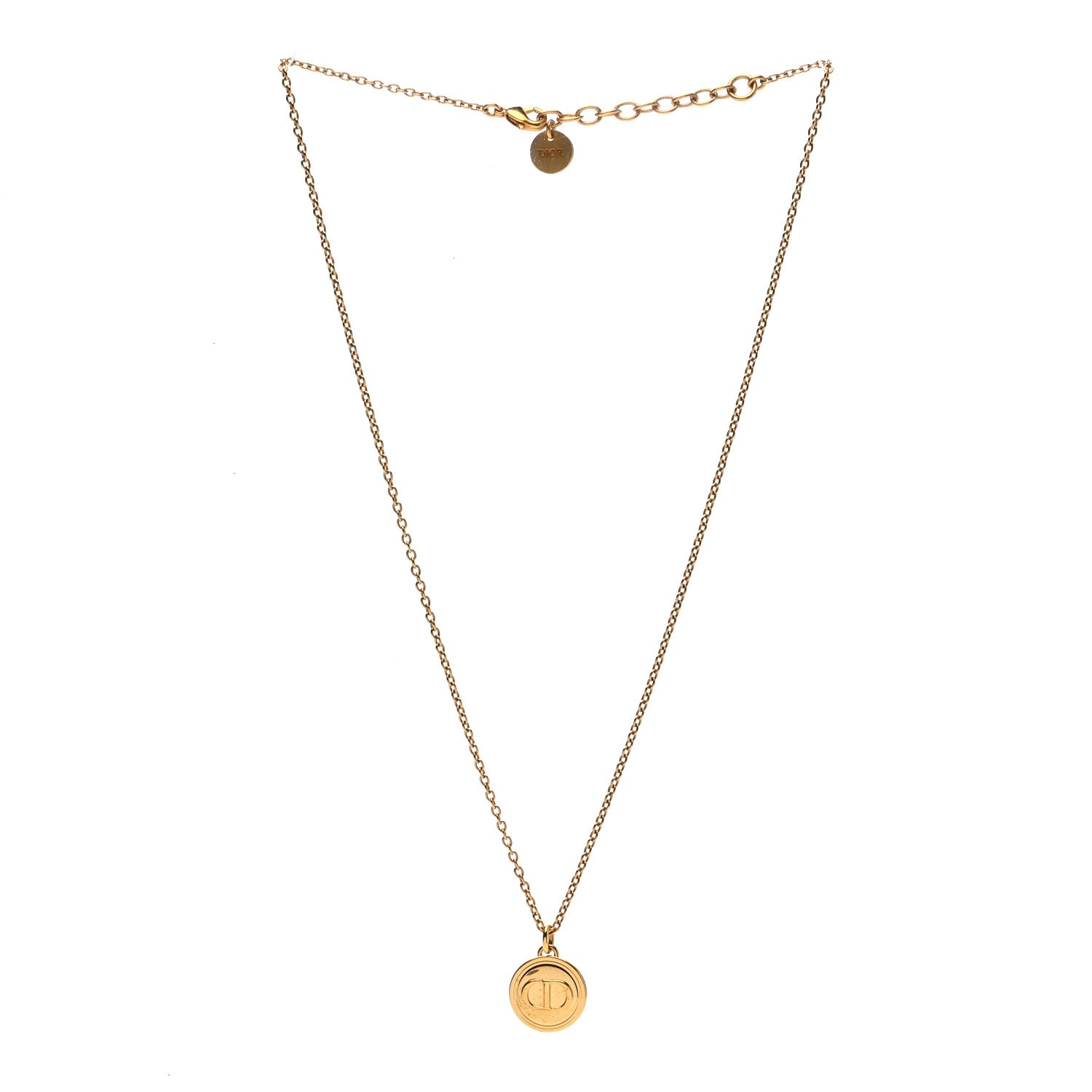 Christian Dior Metal CD Logo Necklace Gold 3 of 5