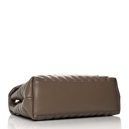 Saint Laurent Calfskin Y Quilted Monogram Medium Loulou Chain Satchel Dark Beige 3 of 11