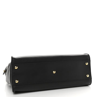 Fendi Vitello Seta Shiny Nappa Medium Peekaboo Iconic Satchel Black 4 of 9
