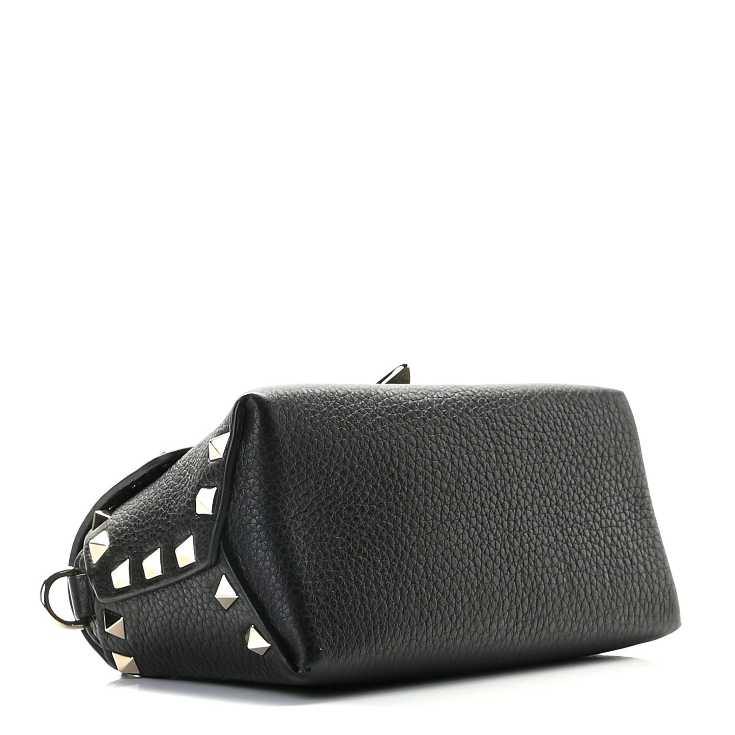 Pebbled Calfskin Mini Rockstud Crossbody Bag Black
