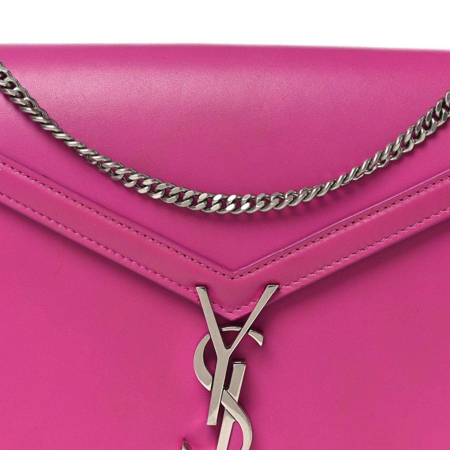 Smooth Calfskin Monogram Cassandra Clasp Bag Electric Fuchsia