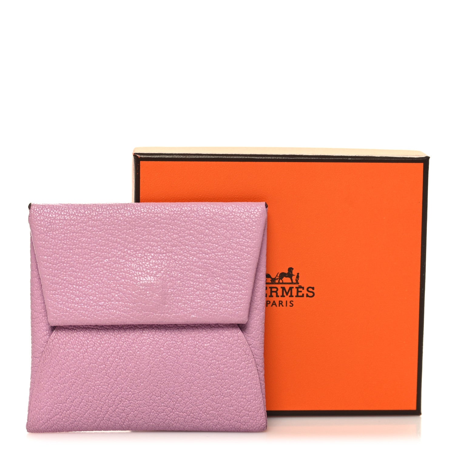 Hermes Chevre Mysore Bastia Coin Purse Mauve Sylvestre 9 of 9