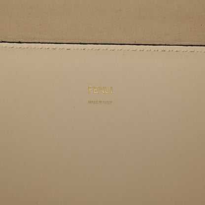 Fendi Vitello King Ceylon Plexiglass Woven Logo Debossed Medium Fendi Sunshine Shopper Tote White Ice 8 of 10