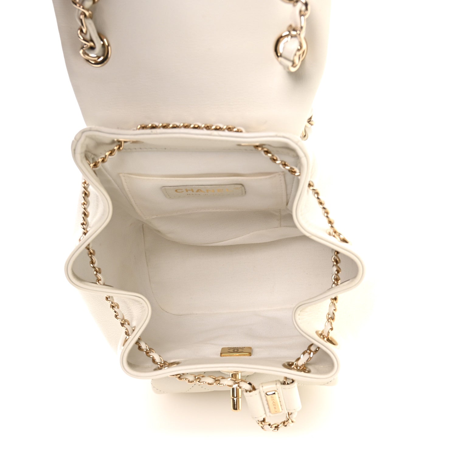 Chanel Lambskin Quilted Small Duma Drawstring Backpack White 5 of 10