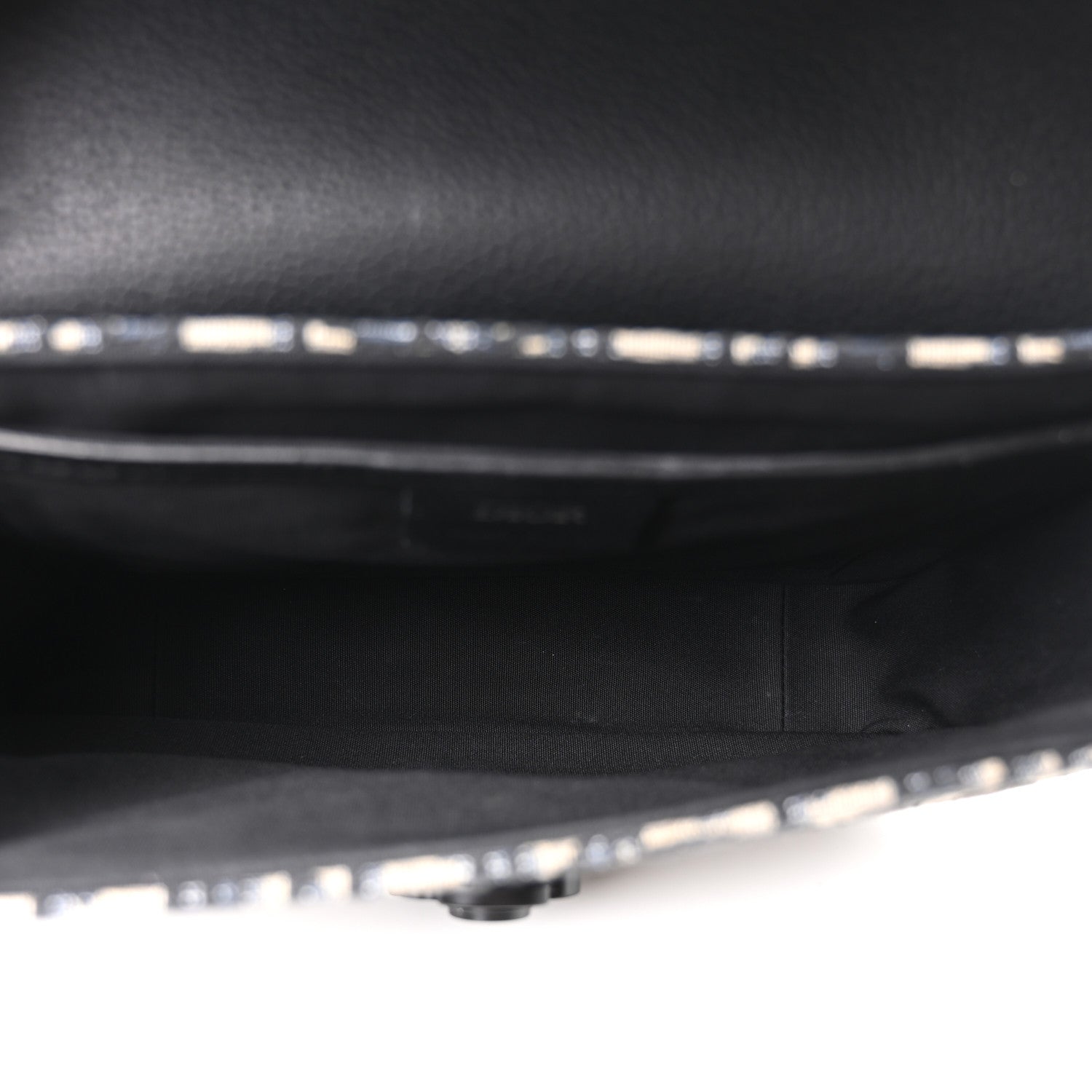 Christian Dior Oblique Jacquard Grained Calfskin Small Saddle Messenger Bag Beige Black 5 of 11