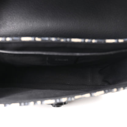 Christian Dior Oblique Jacquard Grained Calfskin Small Saddle Messenger Bag Beige Black 5 of 11