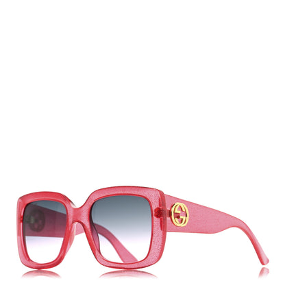 Gucci Acetate Square Frame Glitter GG0141S Sunglasses Pink 1 of 8