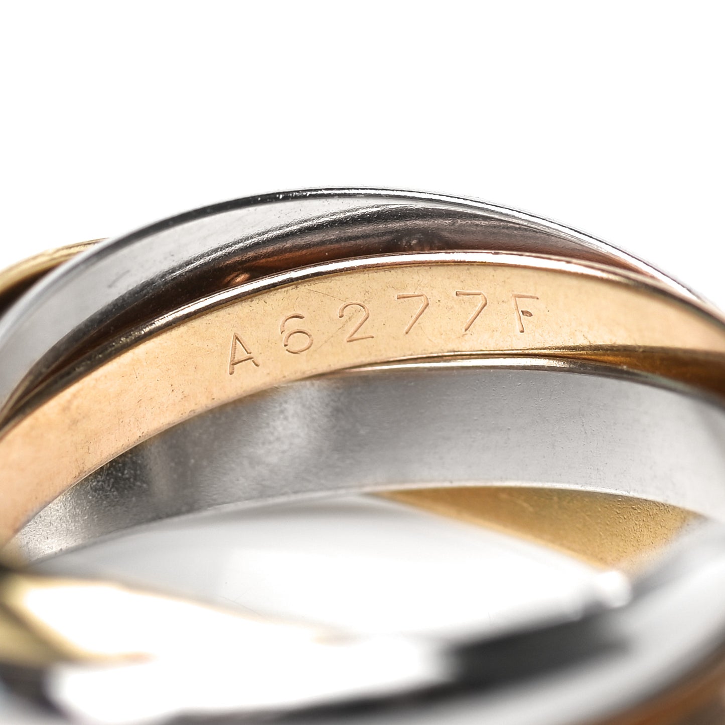 18K Pink Yellow White Gold Les Must De Cartier Trinity 5 Band Ring 51 5.75