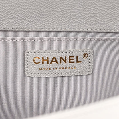 Chanel Caviar Quilted Medium Boy Flap Light Grey 6 of 10