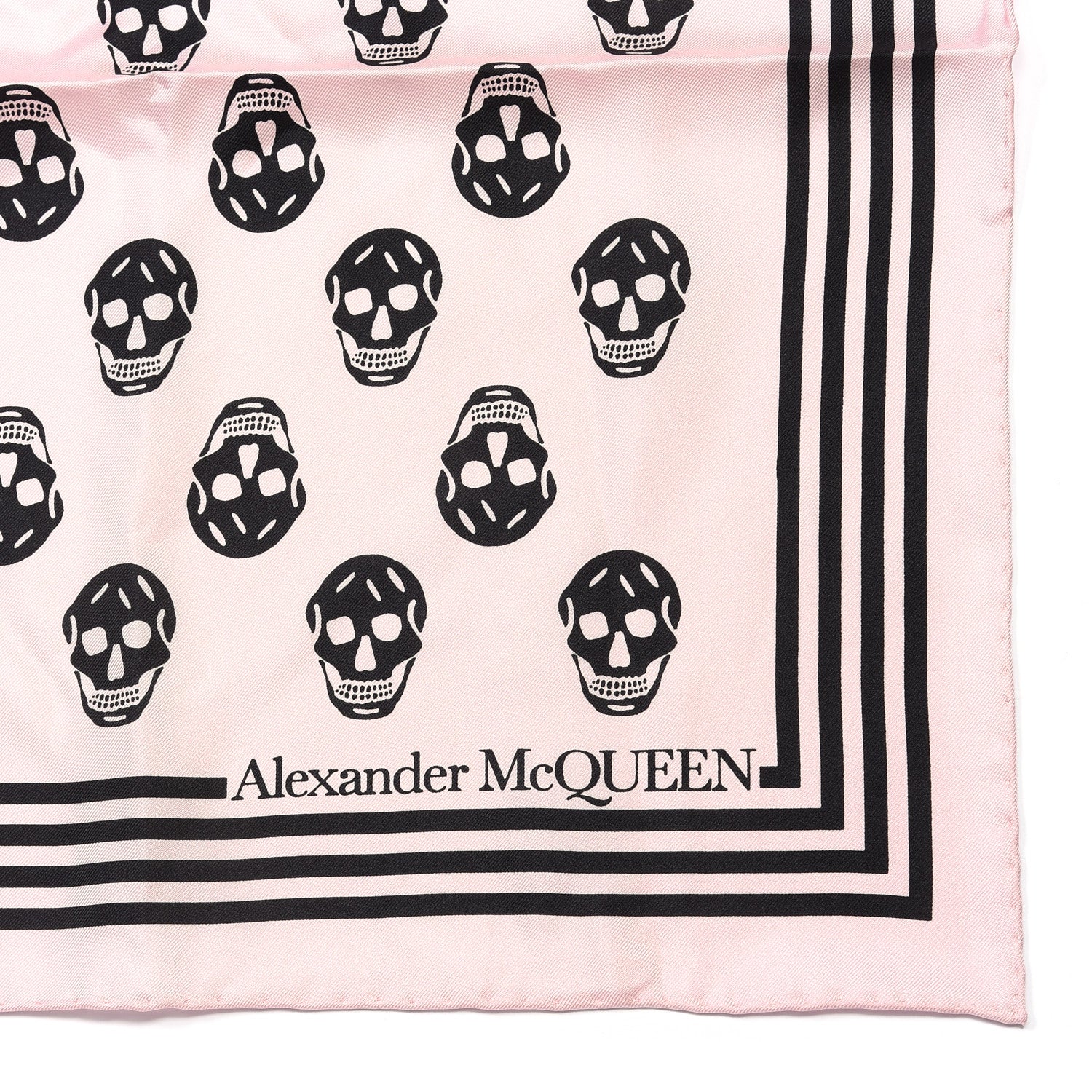 Alexander McQueen Silk Skull Scarf Pink Black 2 of 4