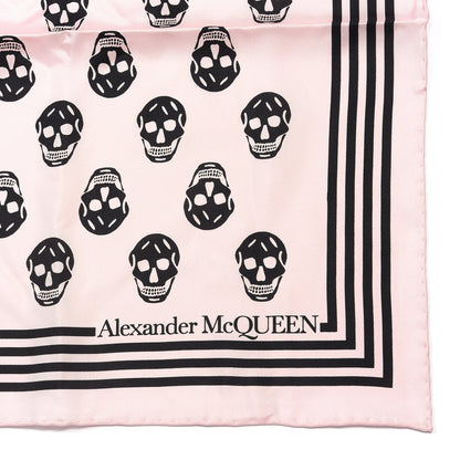 Alexander McQueen Silk Skull Scarf Pink Black 2 of 4