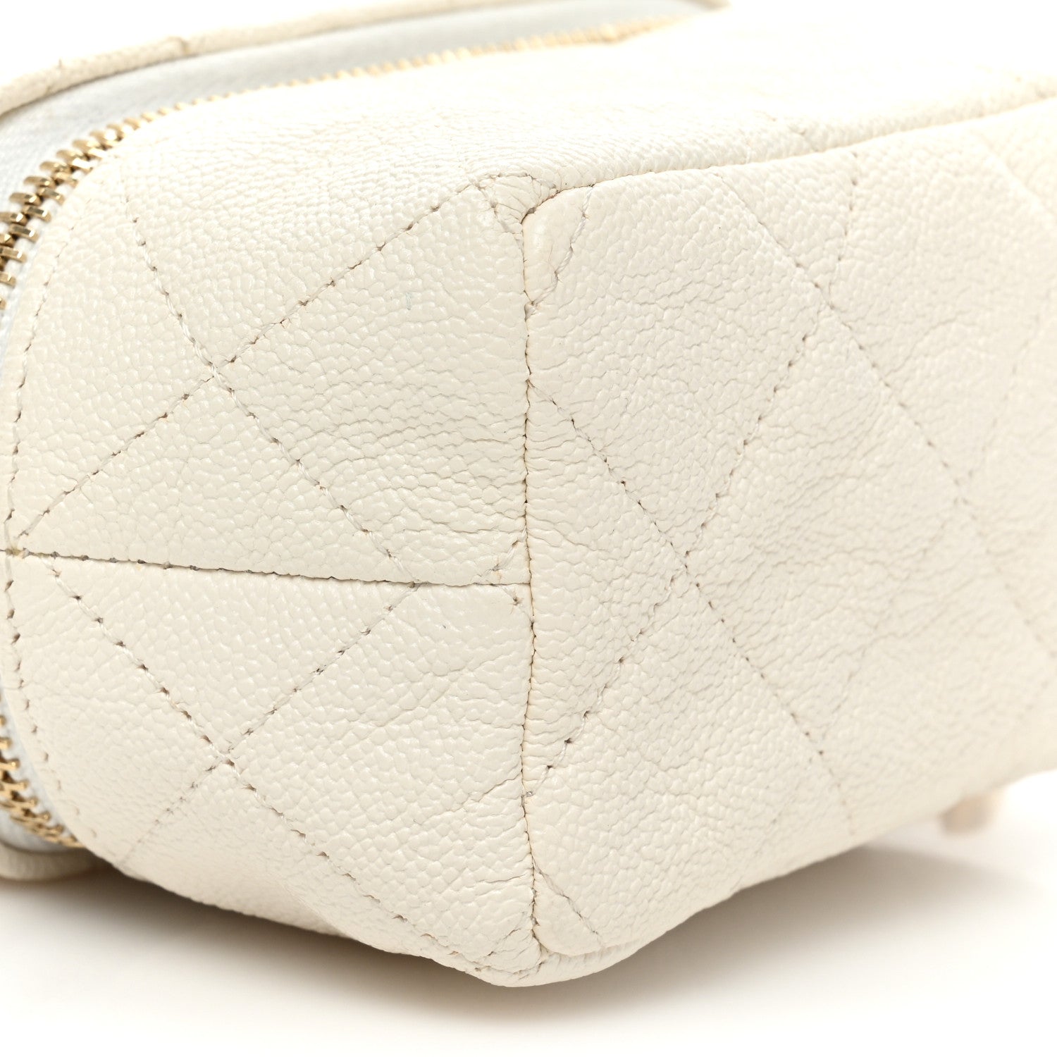 Chanel Caviar Quilted Mini Top Handle Vanity With Chain White 9 of 12