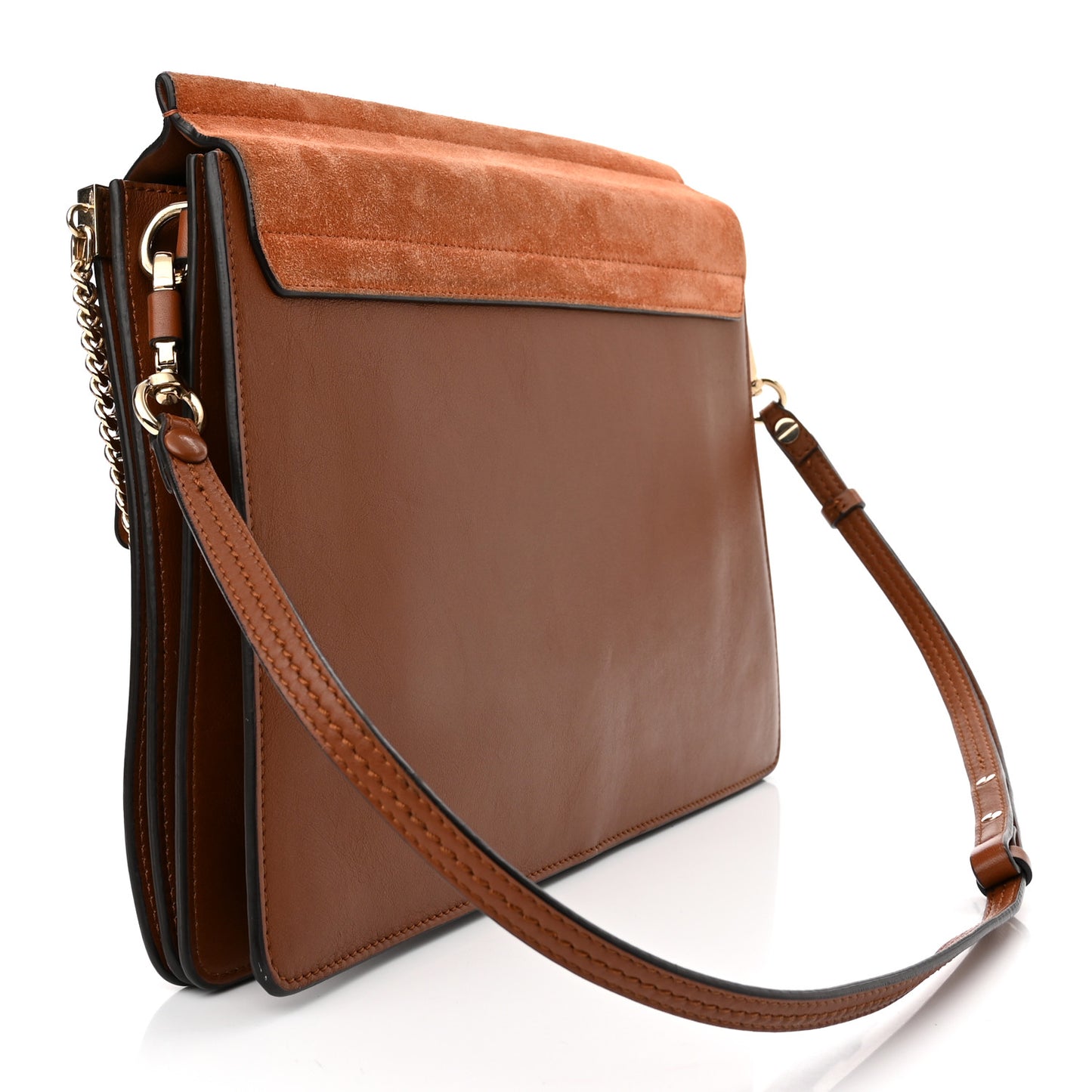 Suede Calfskin Medium Faye Shoulder Bag Tobacco