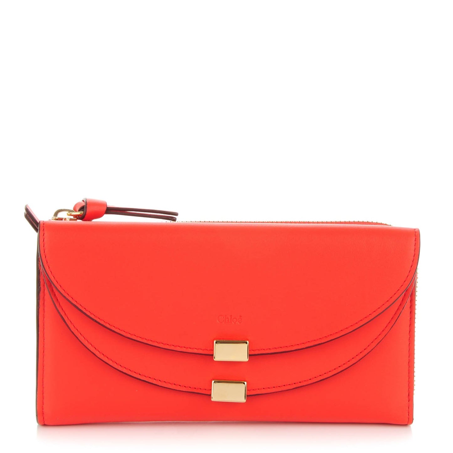 Calfskin Georgia Flap Wallet Poppy