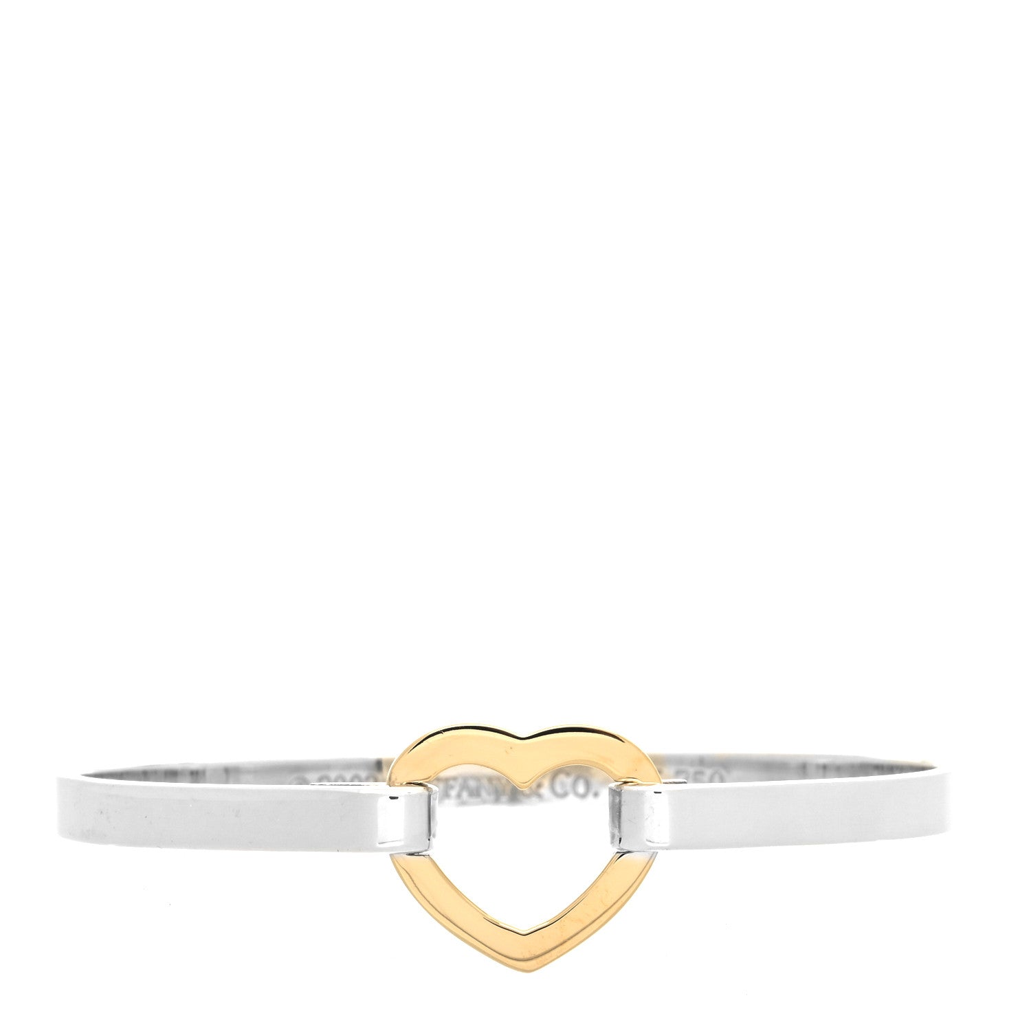 Tiffany Sterling Silver 18K Yellow Gold Heart Buckle Bracelet 1 of 3